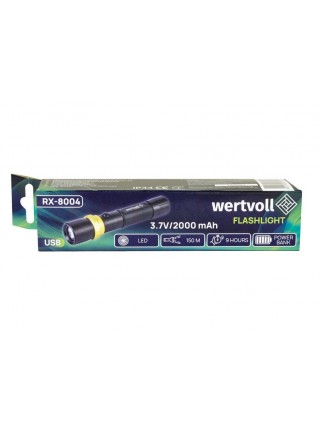 Ліхтар WERTVOLL 3 режими LED IP44 Li-ion 2000 mAh/t powerbank (RX-8004)