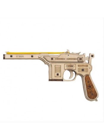 Дерев'яний пістолет 3D конструктор Unique JSP301 Mauser gun 46 деталей розвивальна іграшка
