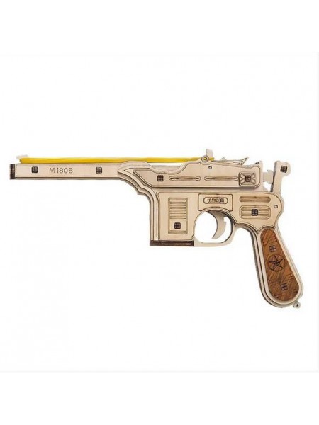 Дерев'яний пістолет 3D конструктор Unique JSP301 Mauser gun 46 деталей розвивальна іграшка