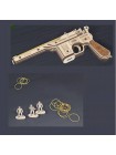 Дерев'яний пістолет 3D конструктор Unique JSP301 Mauser gun 46 деталей розвивальна іграшка