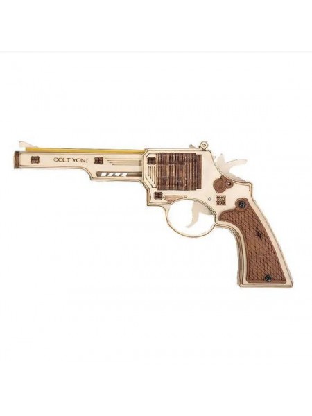 Дерев'яний пістолет 3D конструктор Unique JSP202 Colt Revolver 44 деталі розвивальна іграшка