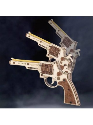 Дерев'яний пістолет 3D конструктор Unique JSP202 Colt Revolver 44 деталі розвивальна іграшка