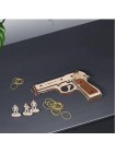 Дерев'яний пістолет 3D конструктор UNIQUE JSP201 Beretta gun 23 деталі розвивальна іграшка