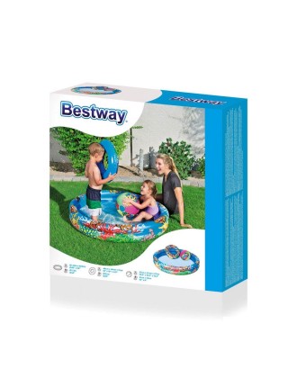 Дитячий надувний басейн Bestway 51124 «Рибки» 112 х 20 см, з м'ячиком і кругом