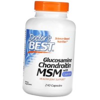 Глюкозамін Хондроїтин МСМ Glucosamine Chondroitin MSM with OptiMSM Doctor's Best 240вегкапс (03327016)