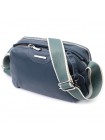 Чудова сумка на щодень із двома відділеннями з натуральної шкіри Vintage 22595 Синя