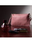 Гарна жіноча сумка-клатч із двома ременями з натуральної шкіри Vintage 22644 Рожева