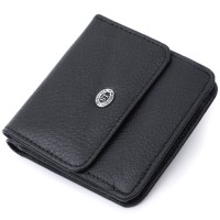 Компактний жіночий гаманець із кишенею для монет із натуральної шкіри ST Leather 22690 Чорний