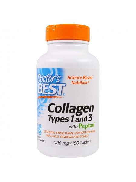 Колаген тип 1 і 3 Collagen Doctors Best 1000 мг 180 таблеток