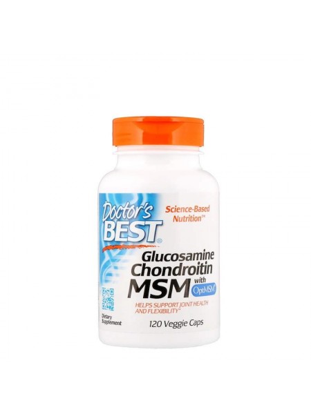 Глюкозамін хондроїтин з OptiMSM Glucosamine Chondroitin MSM Doctor's Best 120 капсул (1008)