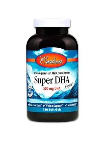 Риб'ячий жир Super-DHA Gems Carlson Labs 500 мг 180 капсул