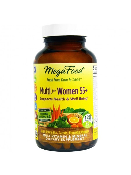 Мультивітаміни для жінок MegaFood 55+ Multi for Women 120 таблеток (16883)