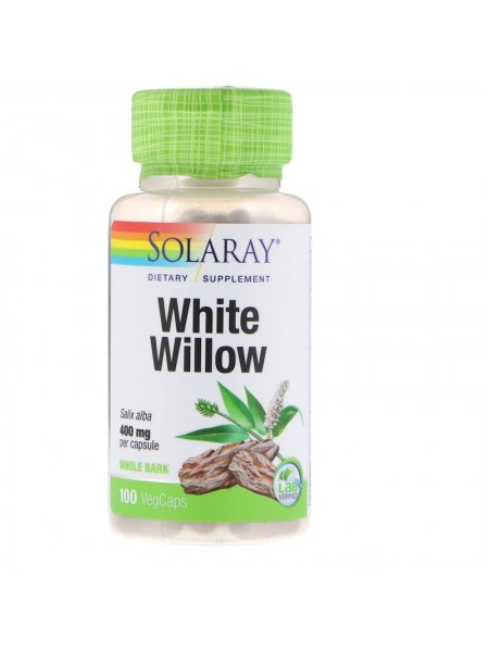 Біла верба White Willow Bark Solaray 400 мг 100 капсул