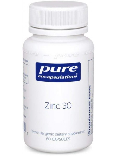 Цинк, Pure Encapsulations, 30 мг, 60 капсул (21545)