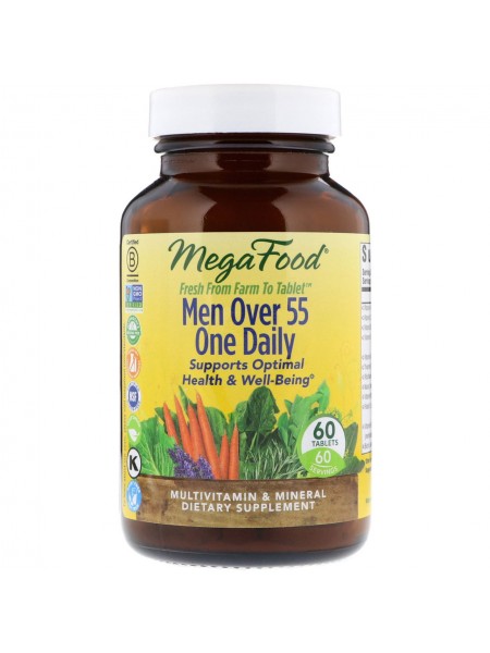 Мультивітамінний комплекс для чоловіків 55+ MegaFood 60 таблеток (30497)