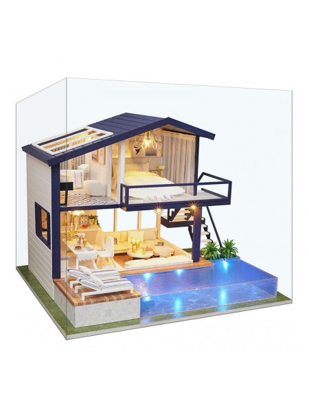 Ляльковий будинок конструктор DIY Cute Room A-066-B Вілла з басейном (7162-22035)