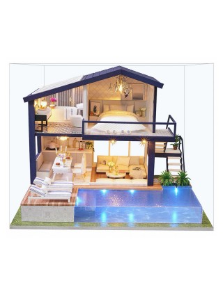 Ляльковий будинок конструктор DIY Cute Room A-066-B Вілла з басейном (7162-22035)