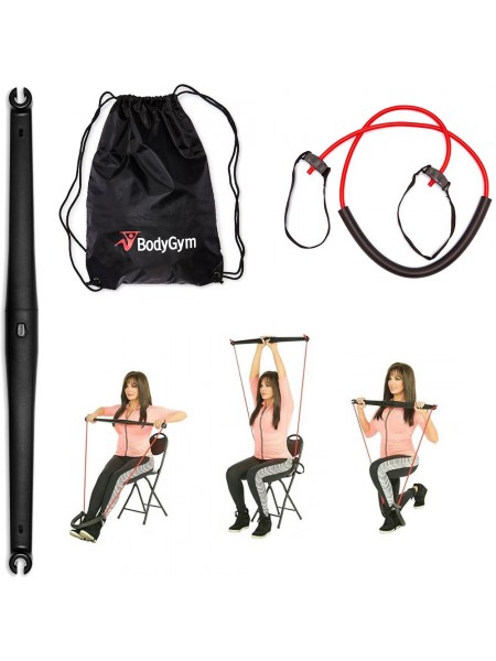 Портативний універсальний тренажер для тіла, живота, спини, плечей із набором вправ і рюкзаком