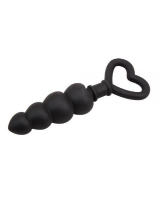 Анальний стимулятор Chisa чорного кольору з ручкою Beaded Luv Probe