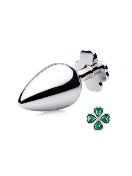 Анальна пробка Metal Clover Butt Plug Jewelry Medium Green Bdsm4u