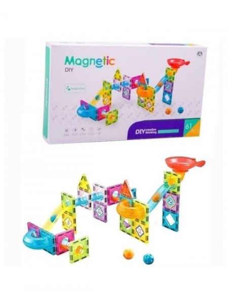 Конструктор магнітний Magnetic Diy CH1035 61 елемент із кульками Різнобарвний