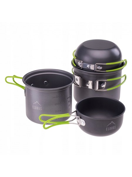 Набір посуду Elbrus Hike Pro Cook 4 SET Grey/Lime