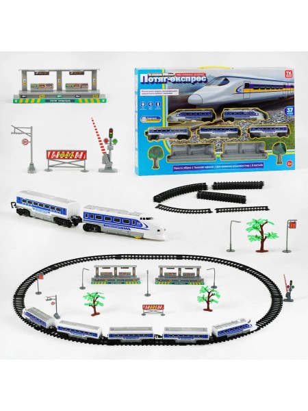 Залізниця TK Group LED 5 вагонів White and blue (155769)
