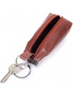 Стильна ключниця з фактурної натуральної шкіри KARYA 22822 Рудий