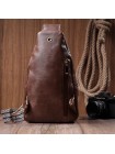 Зручна слінг сумка для жінок з екошкіри Vintage 22747 Коричневий