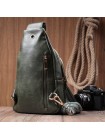 Зручна жіноча сумка з однією лямкою через плече з екошкіри Vintage 22756 Зелений