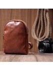 Компактна жіноча сумка через плече на два відділення з екошкіри Vintage 22783 Коричневий