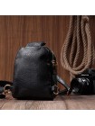 Невелика жіноча сумка через плече на два відділення з екошкіри Vintage 22784 Чорний
