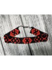 Традиційне українське намисто чокер із бісеру HatynkaUA Necklace в етностилі ручної роботи Black-Red