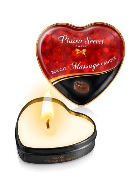 Масажна свічка серце Plaisirs Secrets Chocolate 35 мл (SO1864)