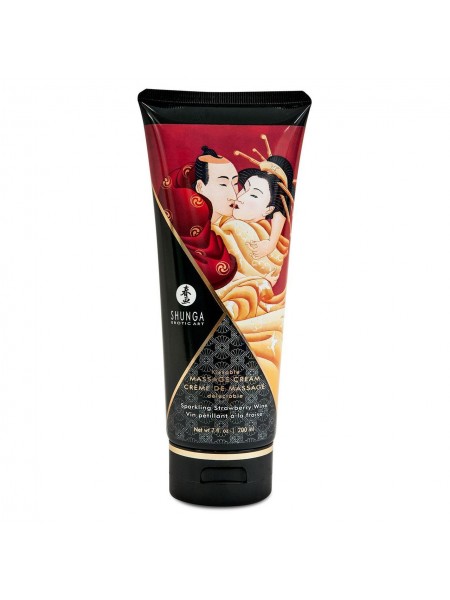 Їстівний масажний крем Shunga KISSABLE MASSAGE CREAM Sparkling Strawberry Wine 200 мл (SO2506)
