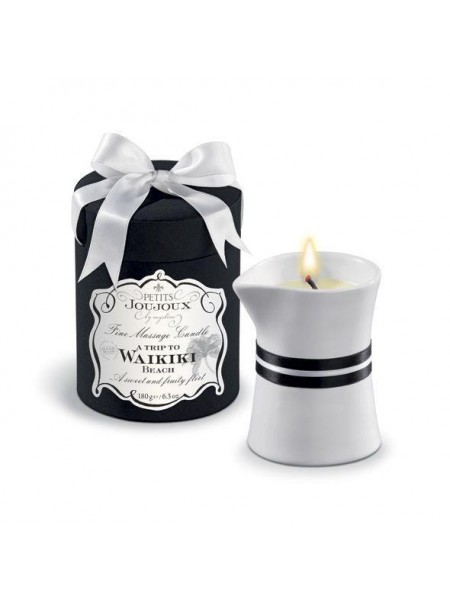 Масажна свічка з ароматом піна-колади Petits Joujoux — Waiki Beach Coconut and Pineapple 190 г (SO3143)