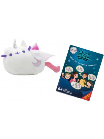 Комплект М'яка іграшка кіт місячний єдиноріг Pusheen cat і Набір для творчості Малюй Світом (vol-681)
