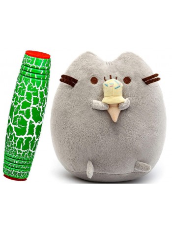 Комплект М'яка іграшка кіт з морозивом Pusheen cat і Антистрес іграшка Mokuru (vol-724)