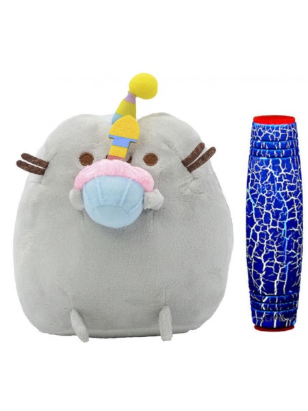 Комплект М'яка іграшка кіт з кексом Pusheen cat і Антистрес іграшка Mokuru (vol-722)