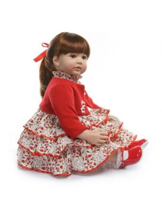 Силіконова колекційна лялька Reborn Doll 60 см Дівчинка Катюша (195)