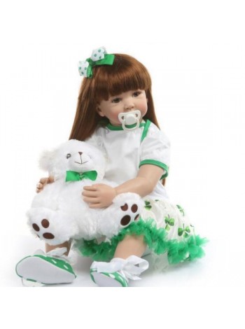 Силіконова колекційна лялька Reborn Doll 60 см Дівчинка Ніка (199)