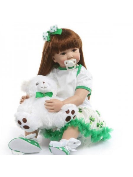 Силіконова колекційна лялька Reborn Doll 60 см Дівчинка Ніка (199)