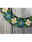 Кольє із чеського бісеру HatynkaUA Flowers Necklace намисто ручної роботи (SUN999_07)