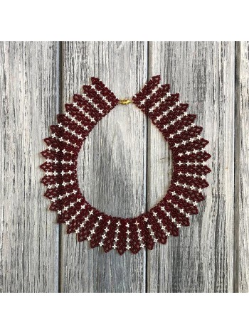 Кольє із чеського бісеру HatynkaUA Folk Necklace намисто ручної роботи (SUN999_08)