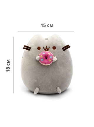 Набір М'яка іграшка Pusheen cat з пончиком Gray і Дитячий силіконовий браслет від комарів (vol-1087)
