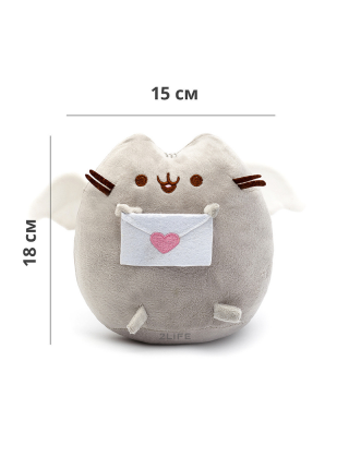 Набір М'яка іграшка Pusheen cat з листом Gray і Дитячий силіконовий браслет від комарів (vol-1089)