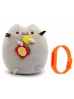 Набір М'яка іграшка Pusheen cat з чипсами Gray і Дитячий силіконовий браслет від комарів (vol-1090)