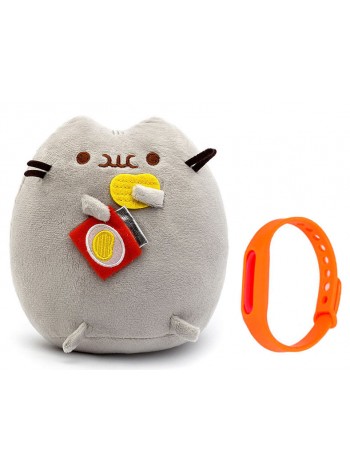 Набір М'яка іграшка Pusheen cat з чипсами Gray і Дитячий силіконовий браслет від комарів (vol-1090)