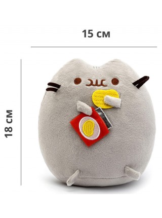 Набір М'яка іграшка Pusheen cat з чипсами Gray і Дитячий силіконовий браслет від комарів (vol-1090)