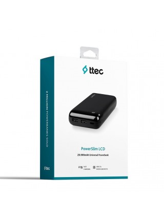 Універсальна мобільна батарея Ttec 20000 mAh PowerSlim Black (2BB184S)